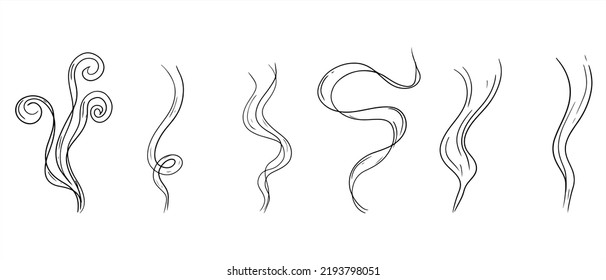 Doodle sketch style of smoke symbol drawn illustration for concept design.