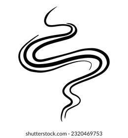 Doodle sketch style of smoke symbol drawn illustration for concept design.