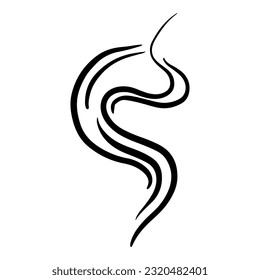 Doodle sketch style of smoke symbol drawn illustration for concept design.