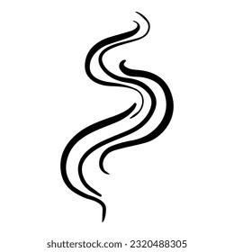 Doodle sketch style of smoke symbol drawn illustration for concept design.