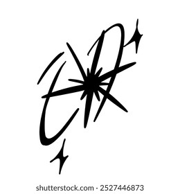 Doodle sketch style of sparkles symbols drawn illustration for concept design.