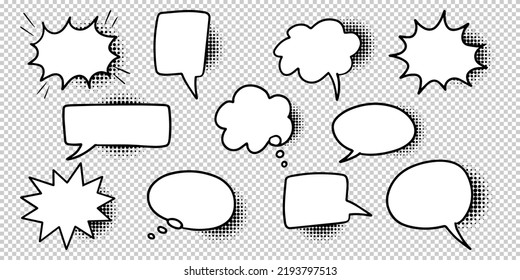 Doodle sketch style of speech bubbles hand drawn illustration. for concept design.