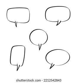 Dibujo Doodle estilo de burbujas de voz ilustración dibujada a mano. para el diseño de conceptos.