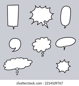 Dibujo Doodle estilo de burbujas de voz ilustración dibujada a mano. para el diseño de conceptos.