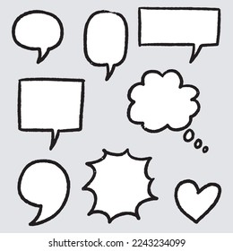 Doodle sketch style of speech bubbles hand drawn illustration. for concept design.