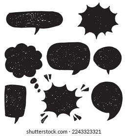 Doodle sketch style of speech bubbles hand drawn illustration. for concept design.