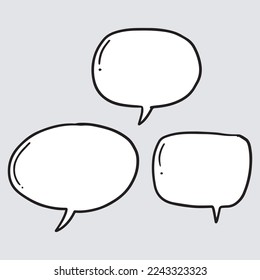 Doodle sketch style of speech bubbles hand drawn illustration. for concept design.