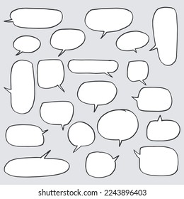 Doodle sketch style of speech bubbles hand drawn illustration. for concept design.