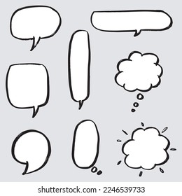 Doodle Sketch Stil der Sprache Blasen handgezeichnet Illustration. für die Konzeptionsplanung.