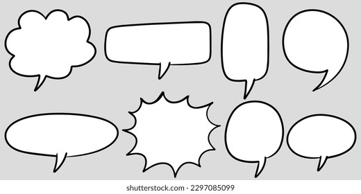 Doodle sketch style of speech bubbles hand drawn illustration. for concept design.