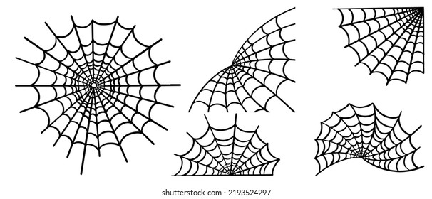 Doodle sketch style of Spider webs hand drawn illustration for concept design.