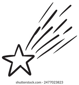 Doodle sketch style of star cartoon hand drawn illustration for concept design.