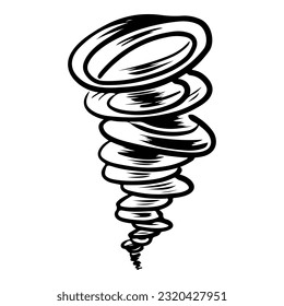 Doodle sketch style of Tornado cartoon hand drawn illustration for concept design. 