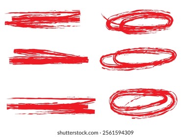 Doodle sketch style of underline, highlighter marker strokes, swoops, waves brush marks hand drawn illustration for concept design.