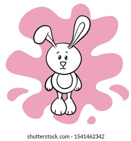 Doodle sketch toy hare, cartoon drawing toys, illustration on white background