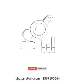 Doodle sketch of User behavior concept on white background. User behavior doodle art. Cartoon vector illustration. Isolated sketch line art. Icon in hand drawing design style.