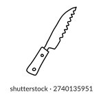 Doodle sketch vector illustration of a steak knife.