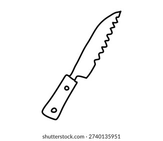 Doodle sketch vector illustration of a steak knife.