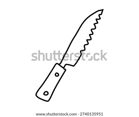 Doodle sketch vector illustration of a steak knife.