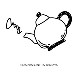 Doodle sketch vector illustration of a teapot.