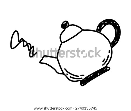 Doodle sketch vector illustration of a teapot.