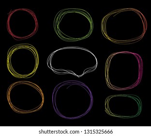 Doodle sketched circles. vector illustration. 