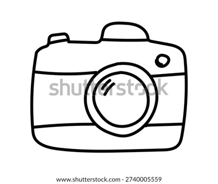 Doodle sketching Minimalist vector line art Camera