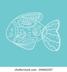 Doodle Sketchy fish Vector Illustration