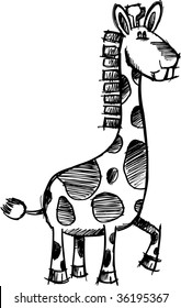 Doodle Sketchy girafa Vector
