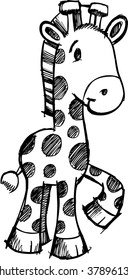 Doodle Sketchy giraffe Vector