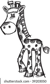 Doodle Sketchy giraffe Vector Illustration