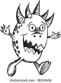 Doodle Sketchy Monster Vector