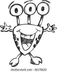 doodle  Sketchy Monster Vector Illustration