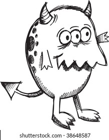 Doodle Sketchy Monster Vector Illustration