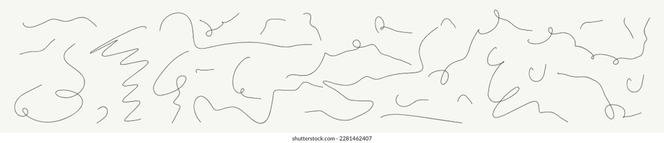 Doodle sketchy pen and scribble vector illustration. Set of hand drawn vector doodles. Vector pen ink shapes. Isolated design elements for your design.