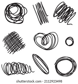 doodle sketchy pen and scrible isolated on white background .vector illustration