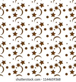 Doodle sketchy rustic space. Seamless pattern.