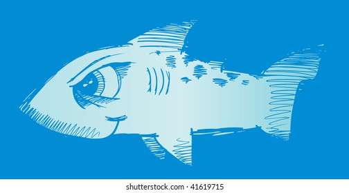 Doodle Sketchy shark Vector Illustration
