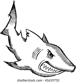 Doodle Sketchy shark Vector Illustration