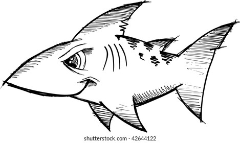 Doodle Sketchy shark Vector Illustration