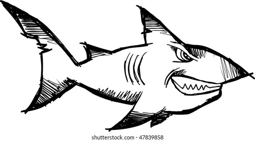 Doodle Sketchy shark Vector Illustration