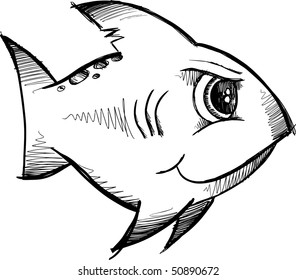Doodle Sketchy shark Vector Illustration