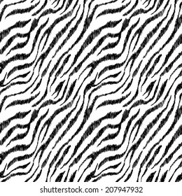 Doodle sketchy "tiger" seamless pattern.