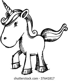 Vector unicornio de dibujos animados