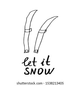 doodle of ski vector illustration
for cards and posters