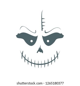 Doodle Skull with Evil Laugh. Smile of the monster