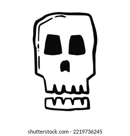 Doodle skull hand drawn design illustration. 