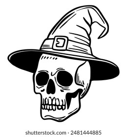 Calavera de garabato. Objeto mágico. Tarro de poción de Doodle. Objeto mágico. Las Imágenes de bocetos se crean sin el uso de ningún software de inteligencia artificial en ninguna etapa.