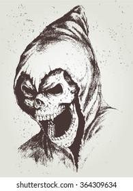 Doodle  skull with old hoodie