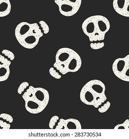 Doodle Skull seamless pattern background